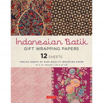 Indonesian Batik Gift Wrapping Papers: 12 Sheets of High-Quality 18 X 24 Inch Wrapping Paper