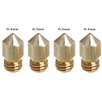 MadridGadgetStore® 4 Cabezales Boquillas 0.4 mm 0.4mm para Extrusor Nozzle Impresora Impresión 3D MakerBot MK8 Anet RepRap Extrusora HotEnd 1.75 LEONOZZLE Intercambiable Repuesto Spare Envío Gratis