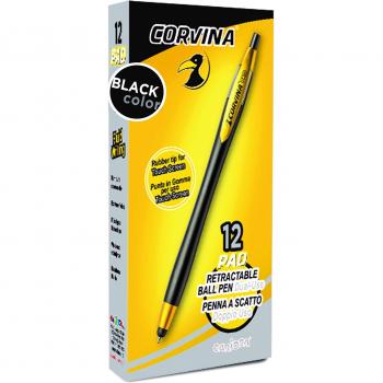 Corvina PAD - Caja 12 boligrafos, color negro