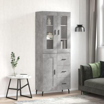Armario de hormigón gris 69,5x34x180 cm madera multicapa Vidaxl