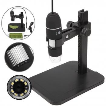 GVESS 1000X 8 LED 2MP del USB del Endoscopio del Microscopio Digital C¨¢Mara Lupa con el Soporte de Elevaci¨®n