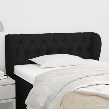 Cabecero de tela negra orejera 103x23x78/88 cm