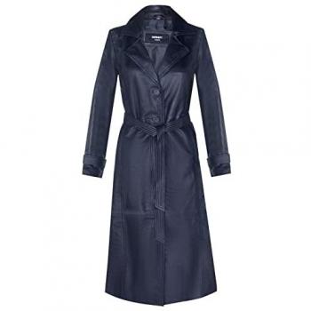 Infinity Leather Women's Full-Length Trench Coat - Alhambra Black Size 22 UK