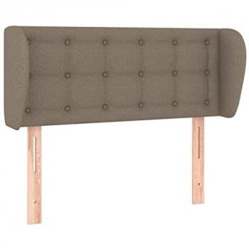 Cabecero de Tela Gris Taupe con Orejas 83 x 23 x 78/88 cm