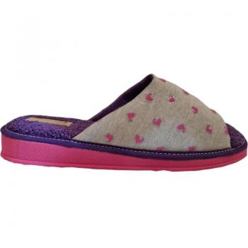 Zapatilla de Casa Amoros Petunia - Cómoda y Suave - Diseño de Corazones - Fabricada en España