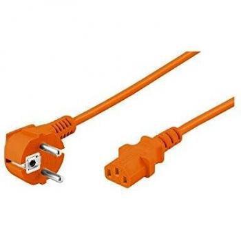Cable de alimentación angulado IEC 60320 C13, 3 m, naranja