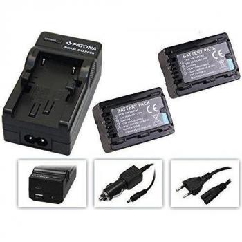 Juego de 4 en 1 para la PANASONIC HC de v777eg y hc-v380eg-k Videocámara - -- 2 Premium Baterías para VBT190 
