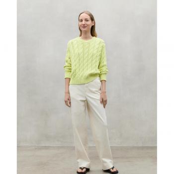 Jersey Til verde ECOALF - Suéter sostenible de mujer con dobladillos acanalados y manga larga