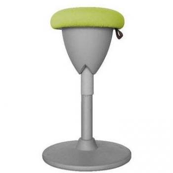 Taburete Multiusos Cromad Design - Altura Ajustable - Giro 360º - Tejido Impermeable - Verde/Gris