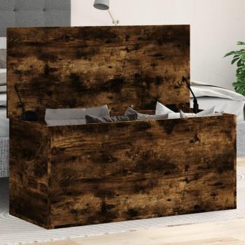 Contenedor de almacenaje de madera multicapa roble ahumado 100x42x46 cm