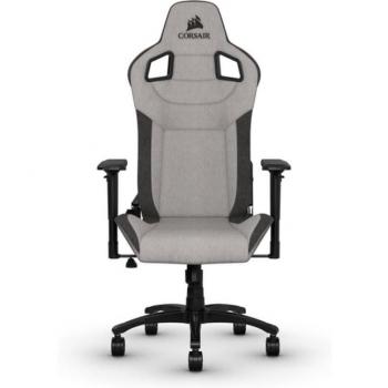 Corsair T3 Rush Silla Gaming Gris Carbón con Reposacabezas 4D y Espalda Inclinable