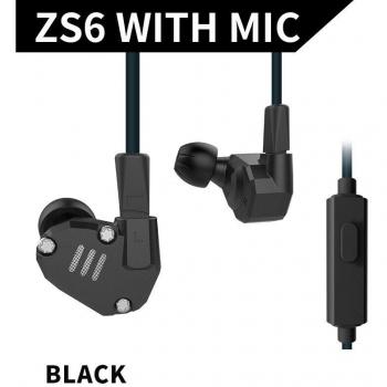Auriculares Intrauditivos KZ ZS6 con Tecnología Híbrida 2DD + 2BA, 8 Controladores, Estéreo HIFI, Cancelación de Ruido, Ideal para Deportes y Videojuegos