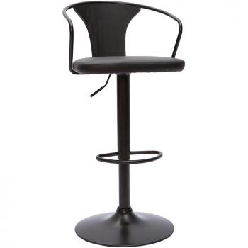 Taburete de cocina estilo industrial regulable negro Beckett