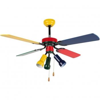 Orbegozo CC 09105 C - Ventilador de techo con luz, 4 palas multicolor, diámetro 105 cm, 60 W y 3 velocidades