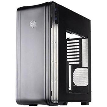 SilverStone SST-FT04B-W - Carcasa de ordenador Fortress Gran Torre EATX ATX, Rendimiento silencioso con alto flujo de aire, con puerta, ventana, negro