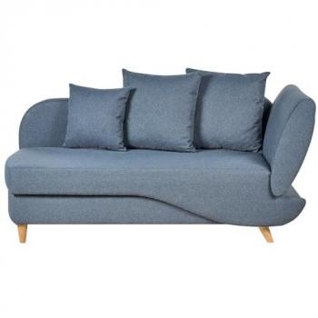 Chaiselongue Moderna Azul de Tela con Contenedor de Almacenamiento Lado Derecho