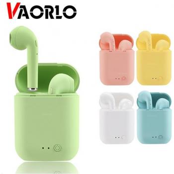 Auriculares Inalámbricos VAORLO Mini-2 Macaron Bluetooth 5.0 Impermeables Deportivos con Micrófono para iPhone Huawei Xiaomi Color Rosa