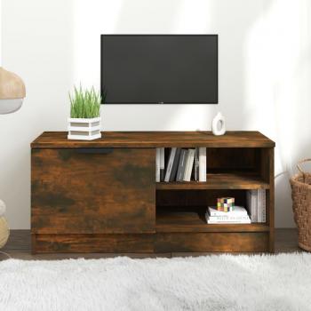 Mueble de TV madera contrachapada roble ahumado 80x35x36,5 cm