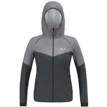 Salewa Chaqueta De Plumas Pedroc Ptx 2.5 Light con capucha, Powertex 2.5, color gris claro y negro, para mujer, talla M