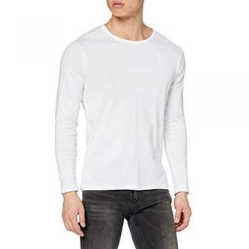 G-STAR RAW Base R T L/S 1-Pack, Camisa Manga Larga para Hombre, Blanco