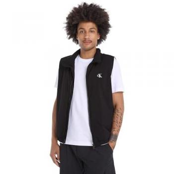 Calvin Klein Men's Black Insulated Lightweight Gilet with Logo-Badge, Size S