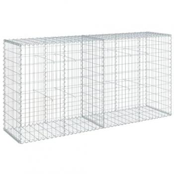 vidaXL Gabion Basket with Cover 200x50x100 cm Galvanised Iron