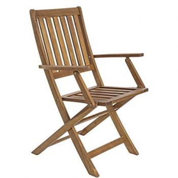 Silla Plegable Mali de Madera con Reposabrazos y Acabado en Melamina