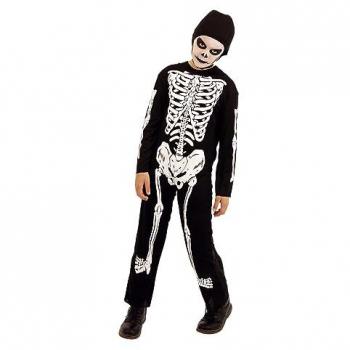 Disfraz de Esqueleto Skelito para niño y niña, Jumpsuit impreso y gorro, Original Rubies para Halloween, Carnaval y cumpleaños