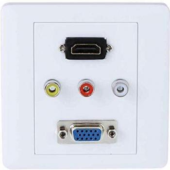 PLACA TAPA PARED UNIVERSAL HDMI VGA 3XRCA