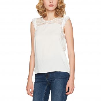 ONLY Onlkate Sl Lace Top Wvn, Camiseta sin Mangas para Mujer, Blanco