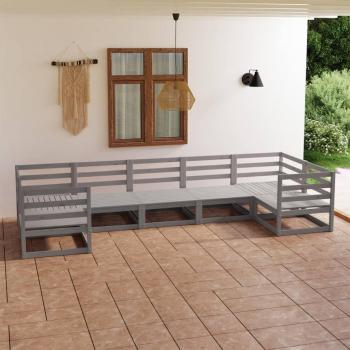 Juego de muebles de jardín 7 piezas de madera maciza de pino