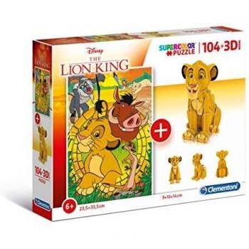 Clementoni Disney Lion King 104-Piece Puzzle with 3D Model