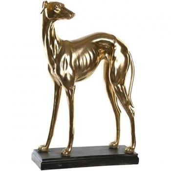 Figura Decorativa Galgo Dorado de Resina