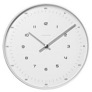 Max Bill by Junghans 374/7003.00 - Reloj de Pared controlado por Radio, 22 cm, con números, Color Blanco