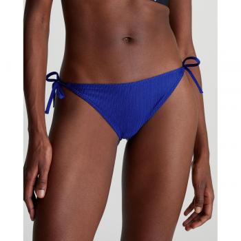 Braga bikini Calvin Klein Intense Power con lazadas en color azul, negro y blanco para mujer - Talla M