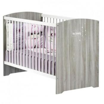 Cama de bebé Smile de roble con 3 posiciones 60 x 120 cm