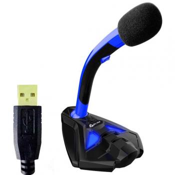 KLIM Micrófono USB con base para ordenador - Micro de escritorio - Micrófono para jugadores, PS4