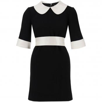 Dolce & Gabbana Women's Black Satin and Crepe Mini Dress - Size 42/S