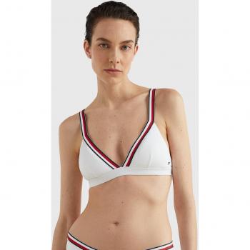 Top bikini triangulo liso Tommy Hilfiger Global Signature blanco mujer - S