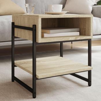 Mesa de centro Sonoma de madera multicapa de roble 40x40x45 cm