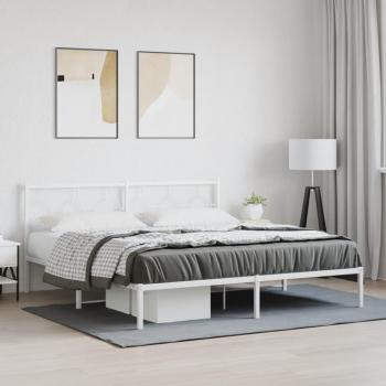 Cabecero de metal blanco con cabecero 183x213 cm Vidaxl
