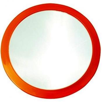 MSV MS1302/141406 - Espejo de Aumento con Ventosa Metal, Color Naranja 15 x 15 x 3 cm