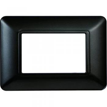 Placa de Plástico 3 Módulos Color Acero Oscuro Compatible con Bticino Matix