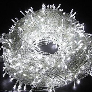 HanLuckyStars Guirnaldas Luminosas Cadena de luces 30M 300LED con 8 Modos de Cambio Resistente al agua para Adornos Boda Ceremonia árbol de Navidad Fiesta Jardín,Decoración Exterior e Interior + Remoto