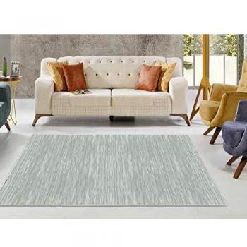 Homemania AKC-23710 - Alfombra Estampada Wood 8 Estampada, Moderna, Gris, Blanco de Tela, 80 x 120 x 0,1 cm
