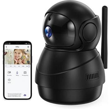Cámara Vigilancia WiFi Interior para Familia, Baby Monitor con Rastreo de Movimiento / visión Nocturna HD / Encriptación Inteligente
