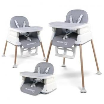Trona Evolutiva Plegable 3 en 1 Kiara con Bandeja Ajustable y Correas de Seguridad para Viaje y Juego Mobiclinic