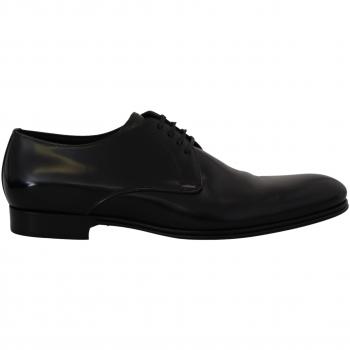 Dolce & Gabbana Black Leather Formal Dress Shoes - EU42.5/US9.5, Business Shoes, male, Black, Size: 9 1/2 US Derby Dress Formal Shoes
