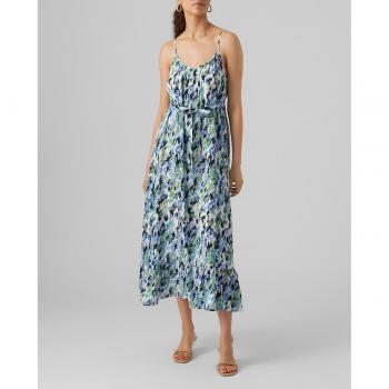 Vestido largo estampado Vero Moda con finas bretelas y volantes