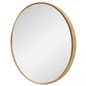 Espejo de Pared Redondo Modugno Ø 50 cm con Marco de Aluminio Color Dorado para Baño